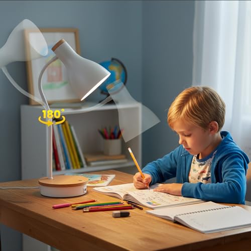 LALISU Desk Lamp for Home Office, 10W Fast Wireless Charger Desk Light - color: White-Fast Charging (10W)