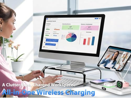 Wireless Charging Station for Apple Devices, Only for Apple Watch Charging - color: Cream