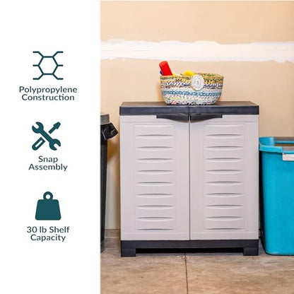 Sunnydaze 25.5" Garage Storage Cabinet with Adjustable Shelf, Gray - color: Grey, style: No Drawer - 25.5" H