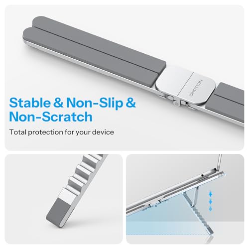 OMOTON Foldable & Portable Laptop Stand for Desk, 6-Level Adjustable Riser