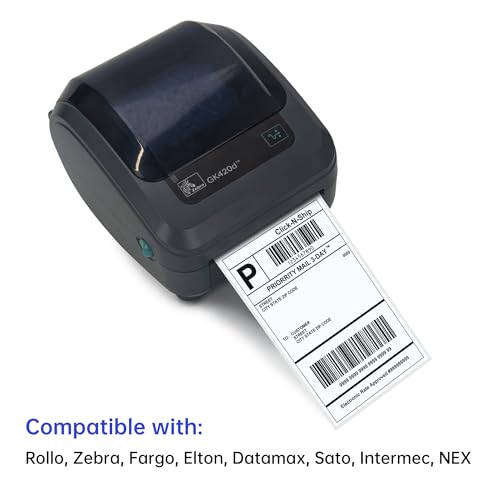 L LIKED 2500 4x6 Thermal Labels Fanfold, Direct Thermal Shipping Labels - Perforated and Strong Adhesive - size: 2500 Labels