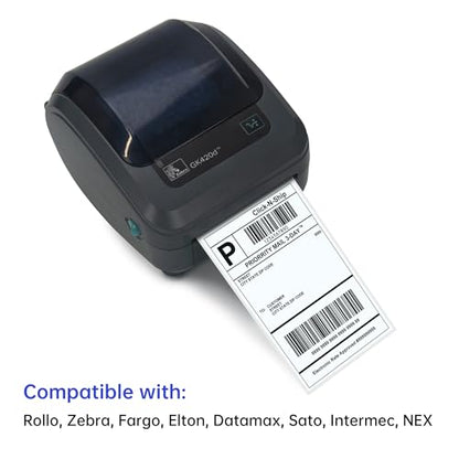 L LIKED 2500 4x6 Thermal Labels Fanfold, Direct Thermal Shipping Labels - Perforated and Strong Adhesive | 1 stack, BPA Free, Perforated, Strong Adhesive, Compatible with Most Direct Thermal Printers - size: 2500 Labels
