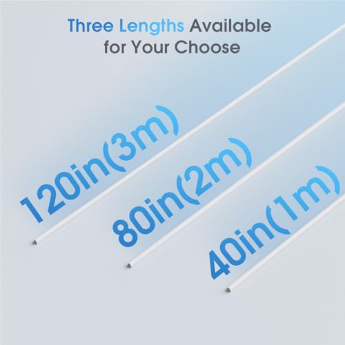 Delamu 120-inch TV Cord Hider Wall, Flexible Silicone Cord Covers for 1 Wire on Wall, Self-Adhesive Cable Hider, Easy Set-up Wire Cover Hider for Wall Mounted TV & Home Office, 0.59''W x 0.4''H, White - size: 120in