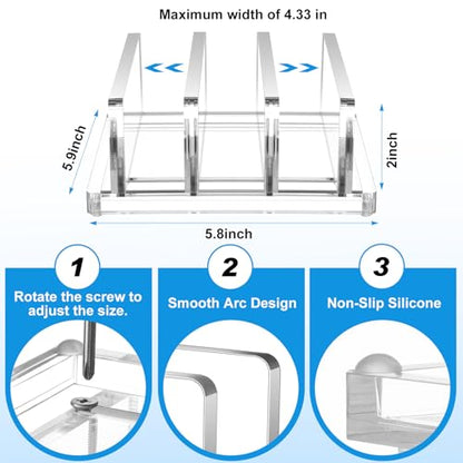 Chunful Adjustable Vertical Laptop Stand for Desk, Acrylic 3 Slot Laptop Holder Desktop, Invisible Desktop Notebook Dock for Notebook Computer, All Gaming Laptops up to 17'' - color: Clear, style: 3 Slot