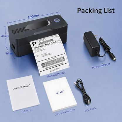 Mvgges Shipping Label Printer,Bluetooth 4x6 Thermal Label Printer for Small Business Office or Home, Compatible with Android, iOS, Windows and Mac, Widely Used for Amazon,USPS,Etsy,Inky Black