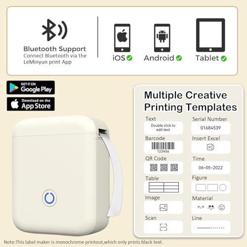 P11 New Version Label Maker Machine with Tape,300DPI Bluetooth Label Printer, Portable Thermal Printer,Sticker Maker for Organizing Home Office School (White)