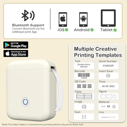 P11 New Version Label Maker Machine with Tape,300DPI Bluetooth Label Printer, Portable Thermal Printer,Sticker Maker for Organizing Home Office School (White)
