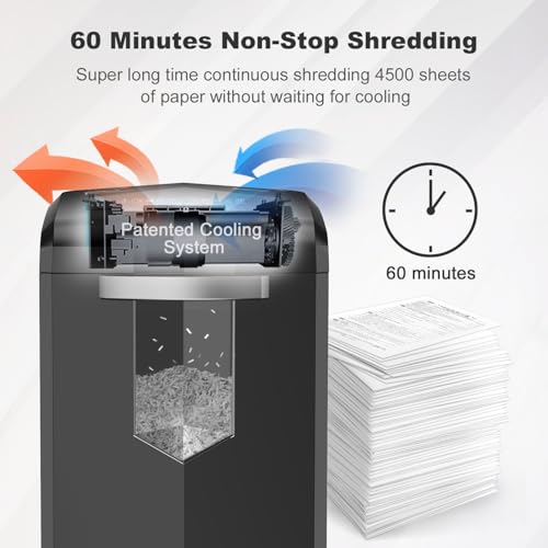 Bonsaii 16-Sheet Micro-Cut 60-Min Run Paper Shredder Heavy Duty | Jam-Proof, P-4 Security Level, 62dB Ultra-quiet, 6-Gal Bin with Casters, Shreds Credit Cards & Staples C149-D - size: 16 Sheet Micro Cut