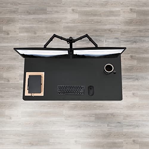 VIVO Manual Height Adjustable 48 x 30 inch Stand Up Desk, Black Solid One-Piece Table Top, Black Frame, Standing Workstation with Foldable Handle, DESK-KIT-MB5B - color: Black Top / Black Frame, size: 48" x 30"