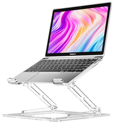 Laptop Stand for Desk, Portable Acrylic Laptop Riser, Ergonomic Adjustable Computer Stand Holder for Notebook MacBook Air Pro, Dell XPS, HP (10-17.3'') - color: A-White
