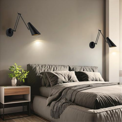 Adjustable LED Wall Lamp with Joystick - Modern Reflector Folding Light for Living Room