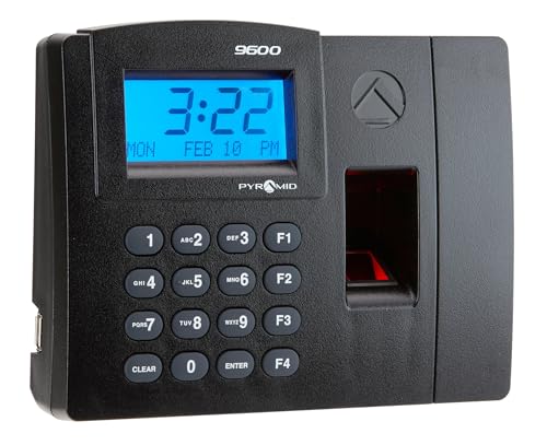 Pyramid Time Systems - TimeTrax Elite [TTELITEEK] Fingerprint Time Clock | Biometric Time Clock for Small Business, Employee In/Out Time Tracker With Software Download, Windows Compatible, Black