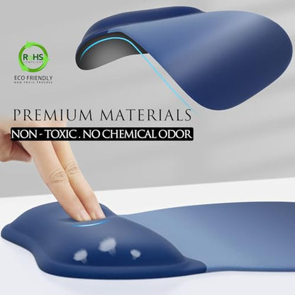 MROCO Ergonomic Mouse Pad with Gel Wrist Rest, 9.4 x 8.1 in, Blue Gradient - color: Blue Gradient