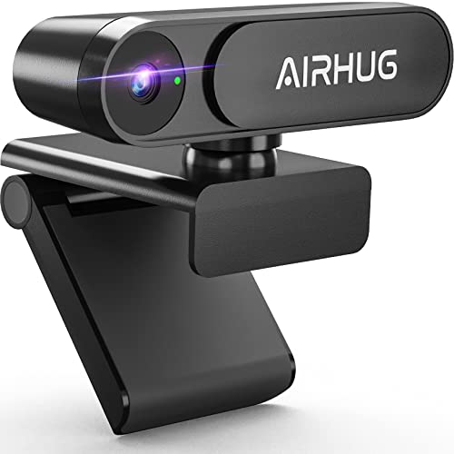 AIRHUG 2K Webcam No Mic with Privacy Cover, USB Camera for Computer | Plug & Play, Without Audio, 78° Wide-Angle, For Streaming and Conferencing - style: 2K Webcam No Mic