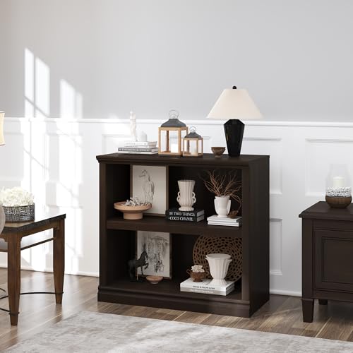Bevfin 30 Inch Tall Bookcase, Dark Cherry 2 Tiers Bookshelf Open Storage | 33 Inch Wide Floor Standing Indoor Furniture, Book Cases for Home School Library Office Bedroom Kids - color: Dark Cherry, size: 2-Tier Open Bookcase