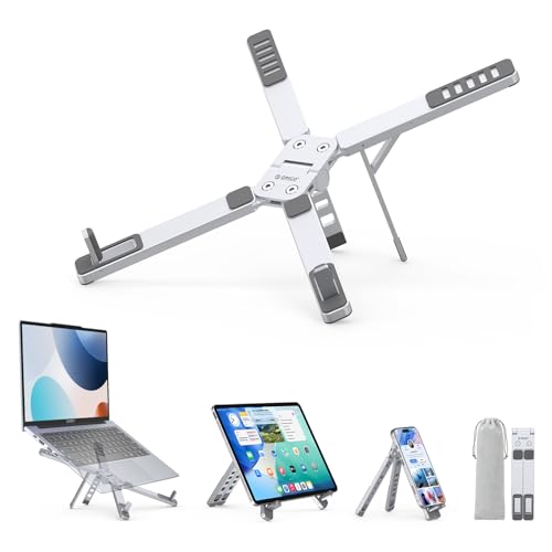 ORICO Portable Laptop Stand for Travel & Desk, Foldable 3-in-1 PN1, Silver - color: Silver
