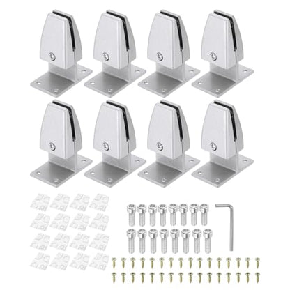 PATIKIL 2.8x1.7x3.6" Desk Divider Support Clamp, 8 Pcs Aluminum Desk Shield Clamp Desk Divider Partition Clamp Sneeze Guard Clamp Bracket for Office Home Desk Panel, Silver - color: Silver