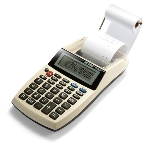 Victor 1205-4 12 Digit Portable Palm/Desktop Commercial Printing Calculator, 1.8" x 4" x 8"