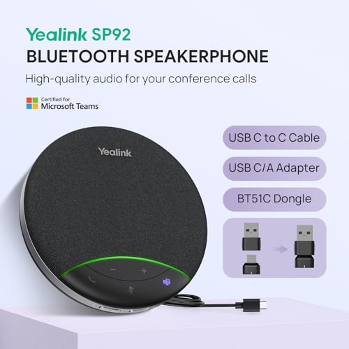 Yealink SP92 Bluetooth Speakerphone USB Conference Speaker and Microphone - size: SP92 with Dongle