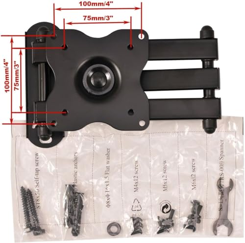 VideoSecu ML12B TV Wall Mount Articulating Arm Monitor Bracket for Most 19"-32", Some up to 47" LCD LED Plasma Flat Panel Screen TV with VESA 100/75mm M79
