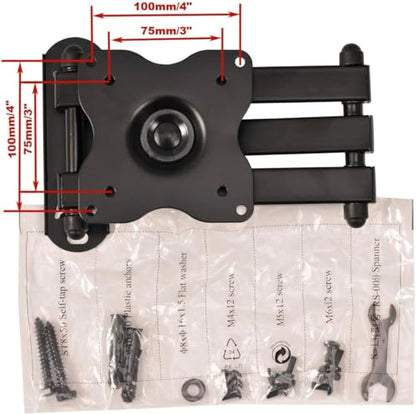 VideoSecu ML12B TV Wall Mount Articulating Arm Monitor Bracket for Most 19"-32", Some up to 47" LCD LED Plasma Flat Panel Screen TV with VESA 100/75mm M79