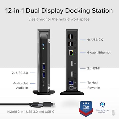 Plugable USB 3.0 Universal Laptop Docking Station, Dual HDMI Monitor