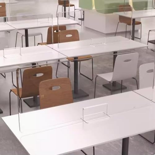 Freestanding Desk Privacy Divider, Clear Desktop Plastic Panel, Clamp On Acrylic Divider Sneeze Guard Partition Shield for Offices, Schools(60X80CM) - size: 60X80CM