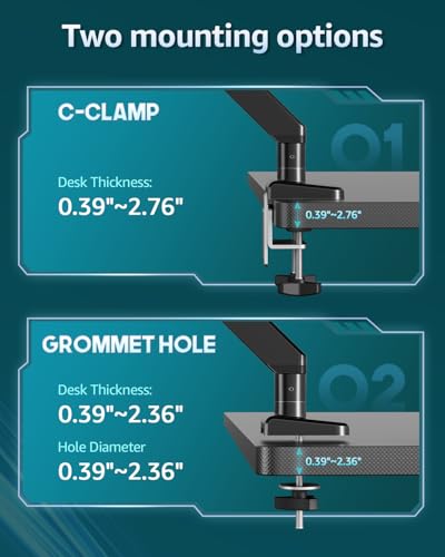 Heavy Duty Single Monitor Arm for Max 42 Inch Hold up to 33 lbs | Monitor Mount Desk Mount Height Adjustable Ultrawide Monitors Stand VESA Mount 70/100 - style: Single