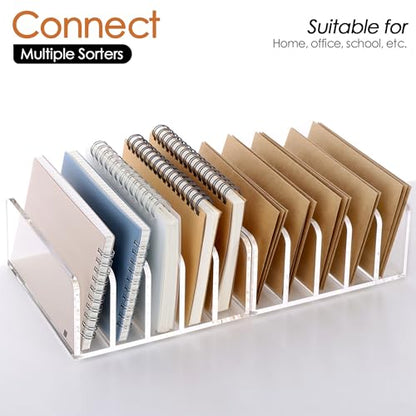 SANRUI Acrylic Mail Holder, 5-Slot Vertical Letter Sorter, Clear - size: 5 Slots