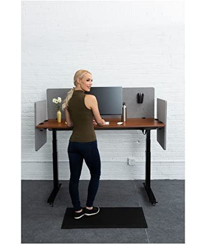 Stand Up Desk Store ReFocus Clamp-on Acoustic Desk Divider Privacy Panel that Reduces Noise and Visual Distractions (Cool Gray, 59" X 23.6") - color: Cool Gray, size: 60" X 24"