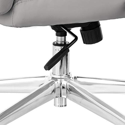 Amazon Basics Executive Desk Chair with Easy Assembly, Adjustable Height, 275lb Capacity, Wide Oversized Cushion, 29.13"D x 25.2"W x 43.11"H, Grey Bonded Leather - color: Grey