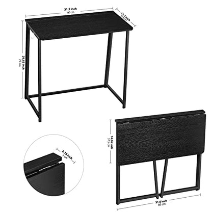 WOHOMO Folding Desk, 31.5" Foldable Computer Table for Small Spaces, Black - color: Black, size: Small Size:31.5 x 15.7