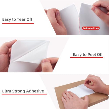 L LIKED 100 4x6 Thermal Labels Fanfold, Direct Thermal Shipping Labels - Perforated and Strong Adhesive - size: 100 Labels