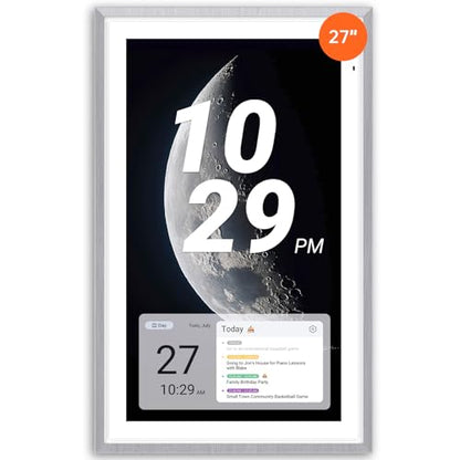 Apolosign 27-inch Digital Calendar & Smart Family Wall Planner, No Subscription, Shared Touchscreen Display with Calendar Sync, Chore Charts & Family Scheduling Hub, Wall Mount Included (Gray) - color: Gray