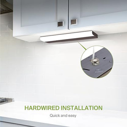 ASD LED Under Cabinet Lighting Hardwired, 24 Inch 12W 2700K-5000K Selectable, 1051LM, CRI90+, Direct Wire Linkable Under Counter Lights for Kitchen, Dimmable Under Cabinet Lights, Bronze, UL, 12 Pack - color: 24 Inch Bronze, size: 12 Pack
