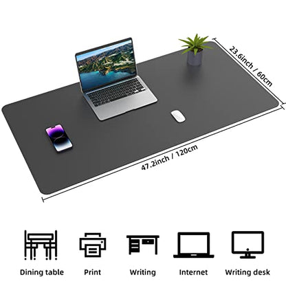 AFIING Large Desk Mat, 47" x 23.6", Black - color: Black, size: 47" x 23.6"