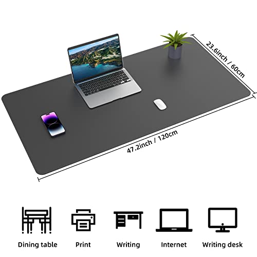 AFIING Large Desk Mat, 47" x 23.6", Black - color: Black, size: 47" x 23.6"
