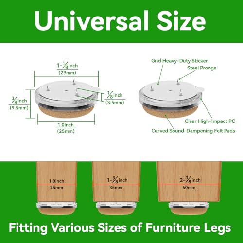 Nail on Felt Pads | Felt 24Pack | Wooden Chair Specific, Premium Floor Protectors | Nail On Chair Leg Pads, Nail in Furniture Pads for Furniture Legs |Protect Floors Anti-Scratch Reduce Noise - size: Brown--Felt Pads
