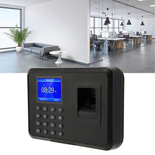 SaditY Fingerprint Time Clock, Intelligent Biometric Fingerprint Password Attendance Machine, Employee Checking in Recorder with 2.4 Inch Display for Office, Factory, Hotel, School