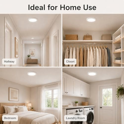 KSANA 7 Inch LED Flush Mount Ceiling Light, 5 CCT Selectable Ultra-Slim Round Flat Panel Light, Triac Dimmable 5%-100%, 12W 900LM Ceiling Light Fixture for Kitchen, Bedroom, Hallway, Office - size: 7 Inch