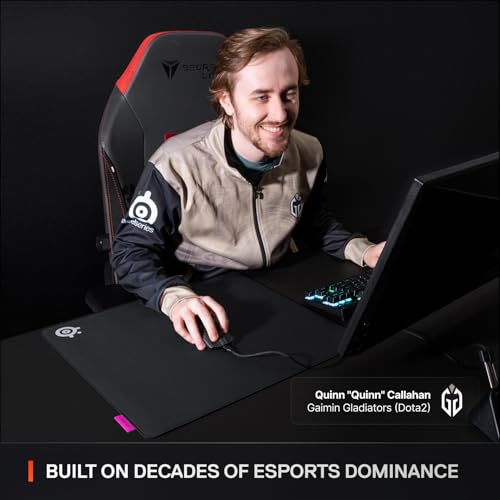 SteelSeries QcK XL Performance Speed Gaming Mousepad — Extra Density for a Smooth Glide — Low-Profile Edge Stitching — Non-Slip Neoprene Rubber Base — 15.75 x 34.43 inch — FPS, MOBAs, RTS, MMO - size: XL, style: Speed