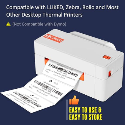 L Liked 4" x 2" Direct Thermal Labels, 750 Barcode Shipping Labels (Pack of 2) - size: 4"x2"-1 Roll (Pack of 2)