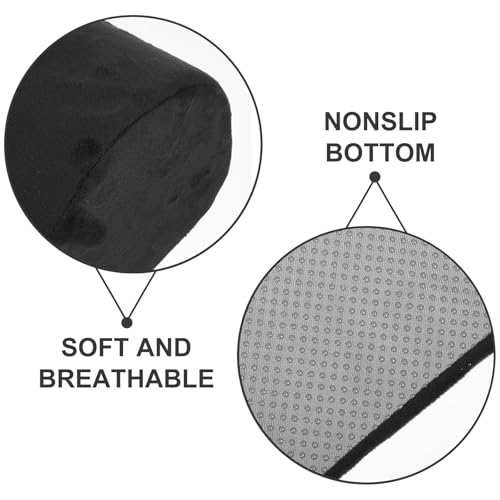 SUPVOX Memory Foam Footrest Pillow with Handle, Non-Slip Under Desk Leg Support Cushion, Portable Tear-Drop Shape Footrest for Home Office and Travel, Removable Washable Cover, Black