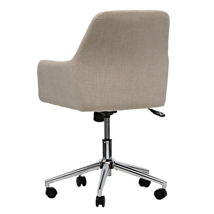Workspace by Alera Mid-Century Task Chair, Supports Up to 275 lb, 18.9" to 22.24" Seat Height, Cream Seat, Cream Back
