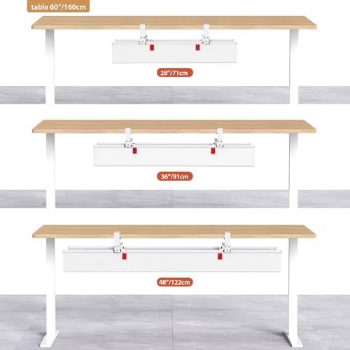 Univivi No Drill Under Desk Cable Management Tray, 36 inch Cable Management - color: White, size: 36"L x 5.5"W