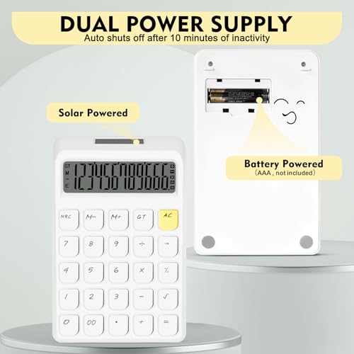 Cute Calculator, Calculators Desktop, White Calculator Big Buttons - color: White