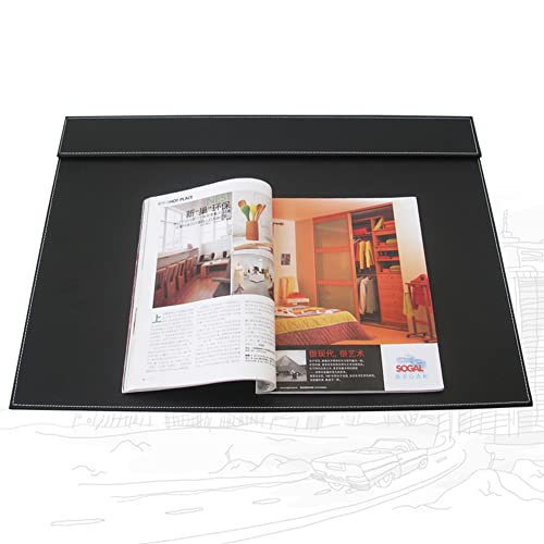 KINGFOM Ultra-Smooth PU Leather Desk Pad & Mat Office Desk Drawing & Writing Board A3/ A4 File Paper Clip Table Protector Mat on Top Large 24''x18'' (Brown) - color: Brown-a006