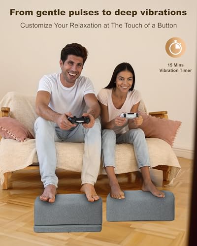 Comfier Under Desk Foot Rest at Work with Heat,Vibration,3 Height Under Desk Foot Rest for Office Chair，Foot Heater Foot Warmer, Ergonomic Heated Footrest,Gaming Chair Footstool,Computer Desk Use - color: Gray