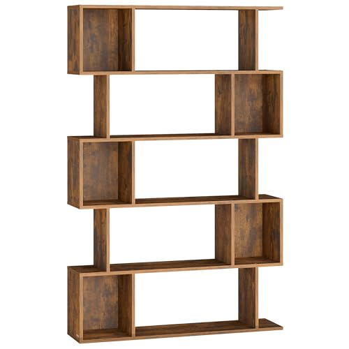 VASAGLE 5-Tier Bookcase, Open Storage, 35.4 x 9.4 x 62.6 Inches - color: Rustic Brown, style: 5-Tier (35.4"W)