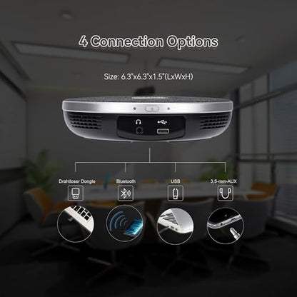 TONGVEO Conference Room Camera System 4K UHD 3X Optical Zoom 93° Ultra-Wide FoV USB3.0 PTZ Camera and Wireless Bluetooth Speakerphone with Microphones, Works with Zoom, OBS, Skype, Teams and More - color: Space